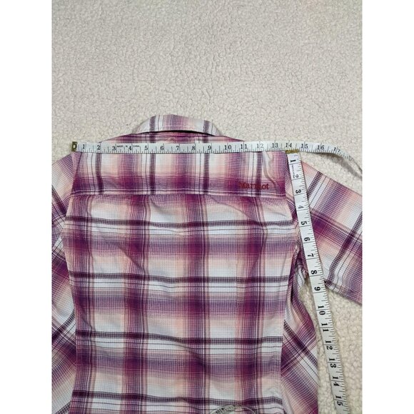 Marmot women's plaid long sleeve‎ button front roll tab outdoor shirt XS - Picture 10 of 11